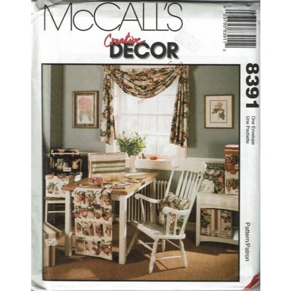 McCalls Sewing Pattern 8391 Office Curtains Organizer Covers UNCUT